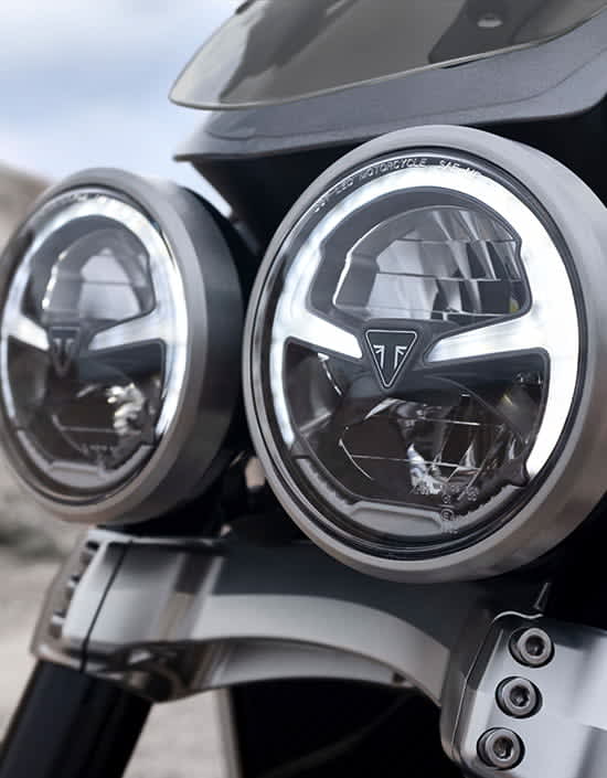 The new Triumph Rocket 3 R and GT featuring twin LED headlights